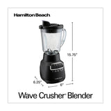 Hamilton Beach Wave Crusher Licuadora de 10 Funciones | Wave Action | 1.2L | 800W | Negro