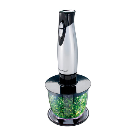 Hamilton Beach Batidora de Inmersión de 2 Velocidades | Incluye Accesorios | 225W | Plateado