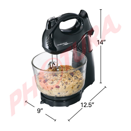 Hamilton Beach Batidora de Pedestal / Mano de 6 Velocidades | 3.78L | 275W | Negro