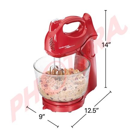 Hamilton Beach Batidora de Pedestal / Mano de 6 Velocidades | 3.78L | 275W | Rojo