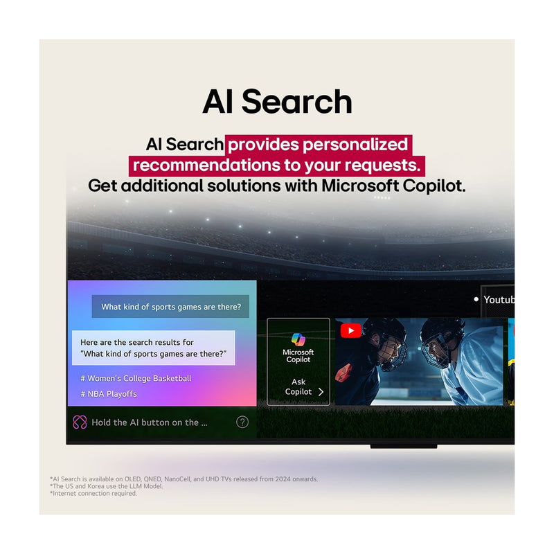 LG 65UA7500 Televisor LED Ultra HD 4K HDR10 Pro Smart de 65" | Procesador a7 Gen 8 AI | ThinQ AI | Immersive Cinema Experience