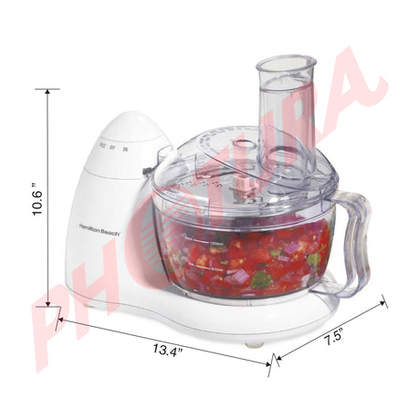 Hamilton Beach Procesador de Alimentos de 8 Tazas | 300W | 2 Velocidades | Blanco