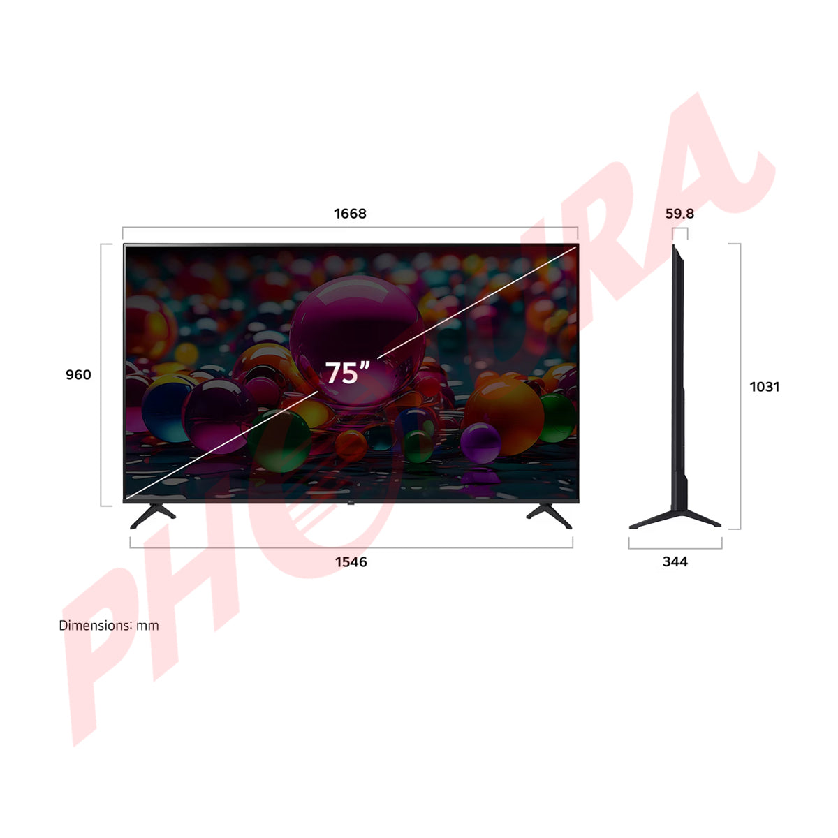 LG 75UA7500 Televisor LED Ultra HD 4K HDR10 Pro Smart de 75" | Procesador a7 Gen 8 AI | ThinQ AI | Immersive Cinema Experience