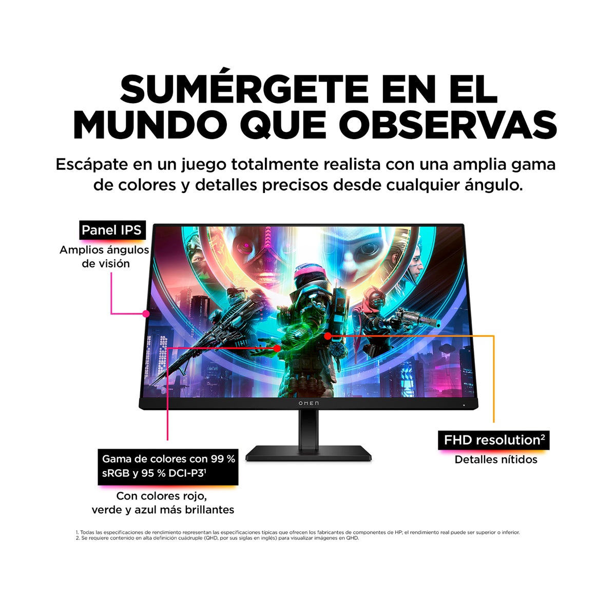 HP OMEN Monitor Gaming IPS Full HD HDR de 24" | AMD FreeSync Premium |  Adaptive-Sync | 165Hz | 1ms