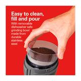 Hamilton Beach Fresh Grind Molino de Café | Camara Extraible | Cuchillas de Acero Inoxidable | Negro