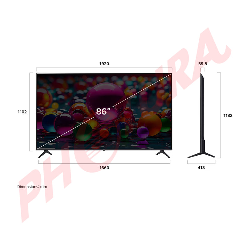 LG 86UA7500 Televisor LED Ultra HD 4K HDR10 Pro Smart de 86" | Procesador a7 Gen 8 AI | ThinQ AI | Immersive Cinema Experience
