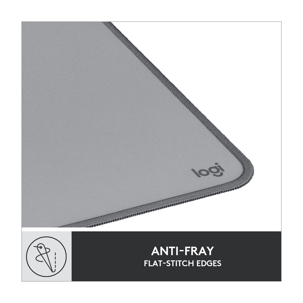 Logitech Desk Mat Alfombrilla para Escritorio | Antideslizante | Resistente a Salpicaduras | Gris