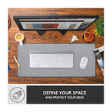 Logitech Desk Mat Alfombrilla para Escritorio | Antideslizante | Resistente a Salpicaduras | Gris