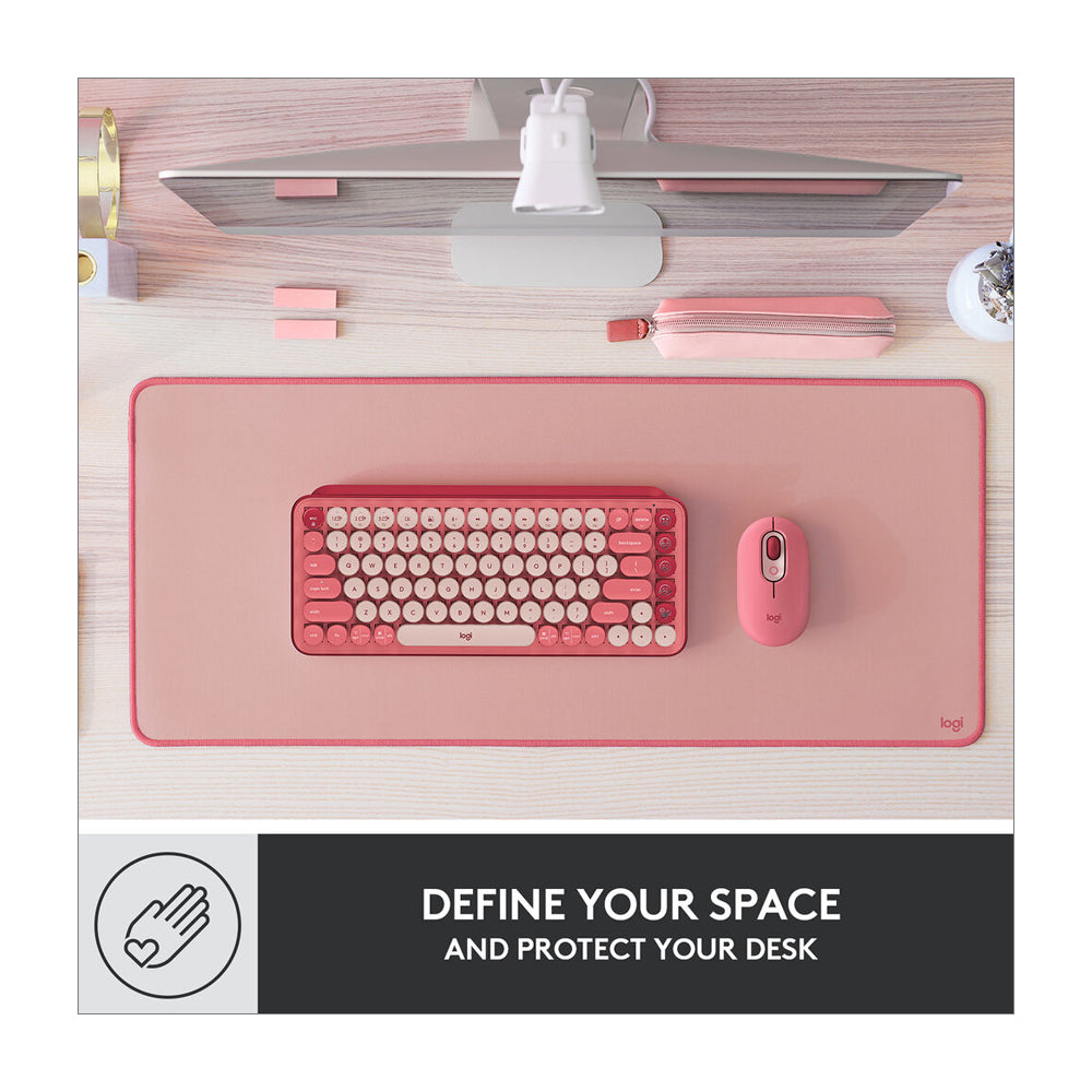 Logitech Desk Mat Alfombrilla para Escritorio | Antideslizante | Resistente a Salpicaduras | Rosa