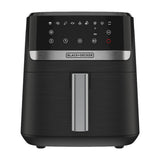 Black & Decker Freidora de Aire Digital | 5.5L | 9 Funciones | Control de Temperatura | Antiadherente | Negro