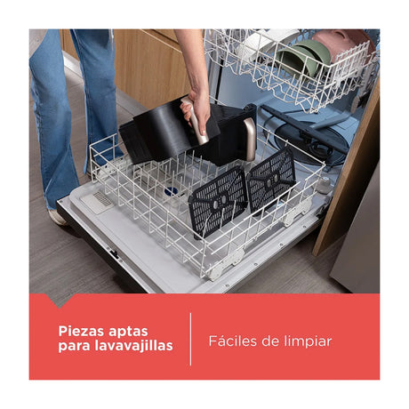 Black & Decker Purifry Freidora de Aire Digital | 9L | 9 Funciones | 2 Canastas | Antiadherente | Negro