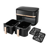 Black & Decker Purifry Freidora de Aire Digital | 9L | 9 Funciones | 2 Canastas | Antiadherente | Negro