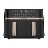 Black & Decker Purifry Freidora de Aire Digital | 9L | 9 Funciones | 2 Canastas | Antiadherente | Negro