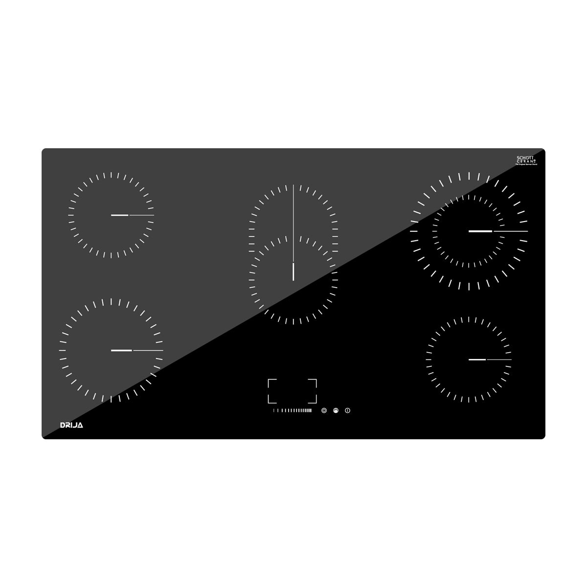 Drija Alemania 90 Eléctrico Estufa Empotrable Eléctrica de Vitrocerámica | 5 Quemadores | Control Táctil