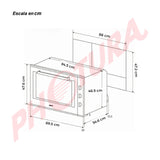Drija América 90 Gas Horno Multifuncional Empotrable a Gas | Puerta de Triple Vidrio | 250°C