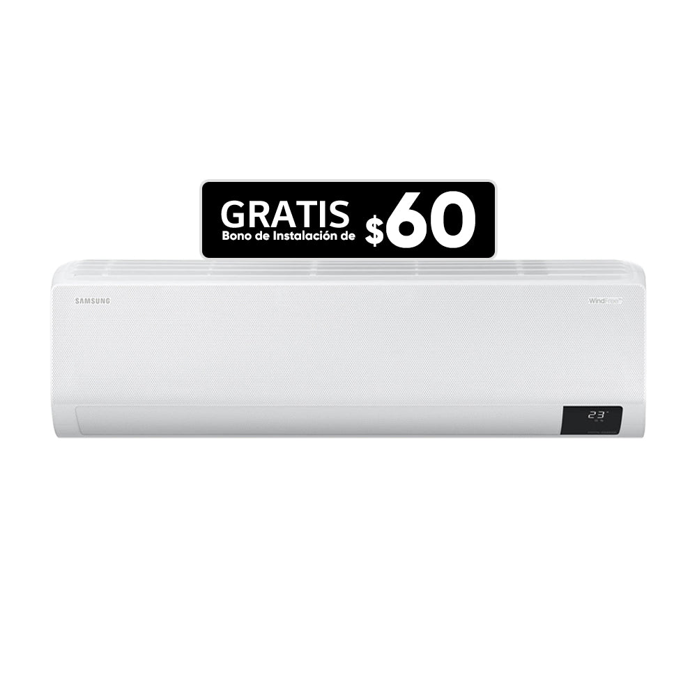 Samsung Aire Acondicionado Split Inverter 17,500 BTU | SEER 17 | Digital Inverter Boost | Wind Free Cooling | AI Auto Cooling | Hasta 77% de Ahorro | 220v