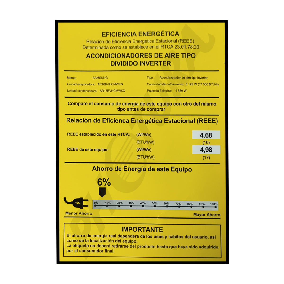 Samsung Aire Acondicionado Split Inverter 17,500 BTU | SEER 17 | Digital Inverter Boost | Wind Free Cooling | AI Auto Cooling | Hasta 77% de Ahorro | 220v