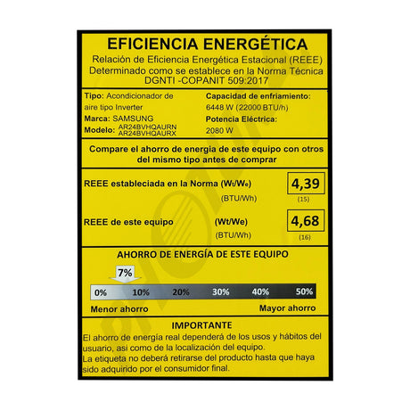 Samsung Aire Acondicionado Split Inverter 22,000 BTU | SEER 16 | Advance | Digital Inverter | Fast Cooling | Oscilación Automática Doble | 220v