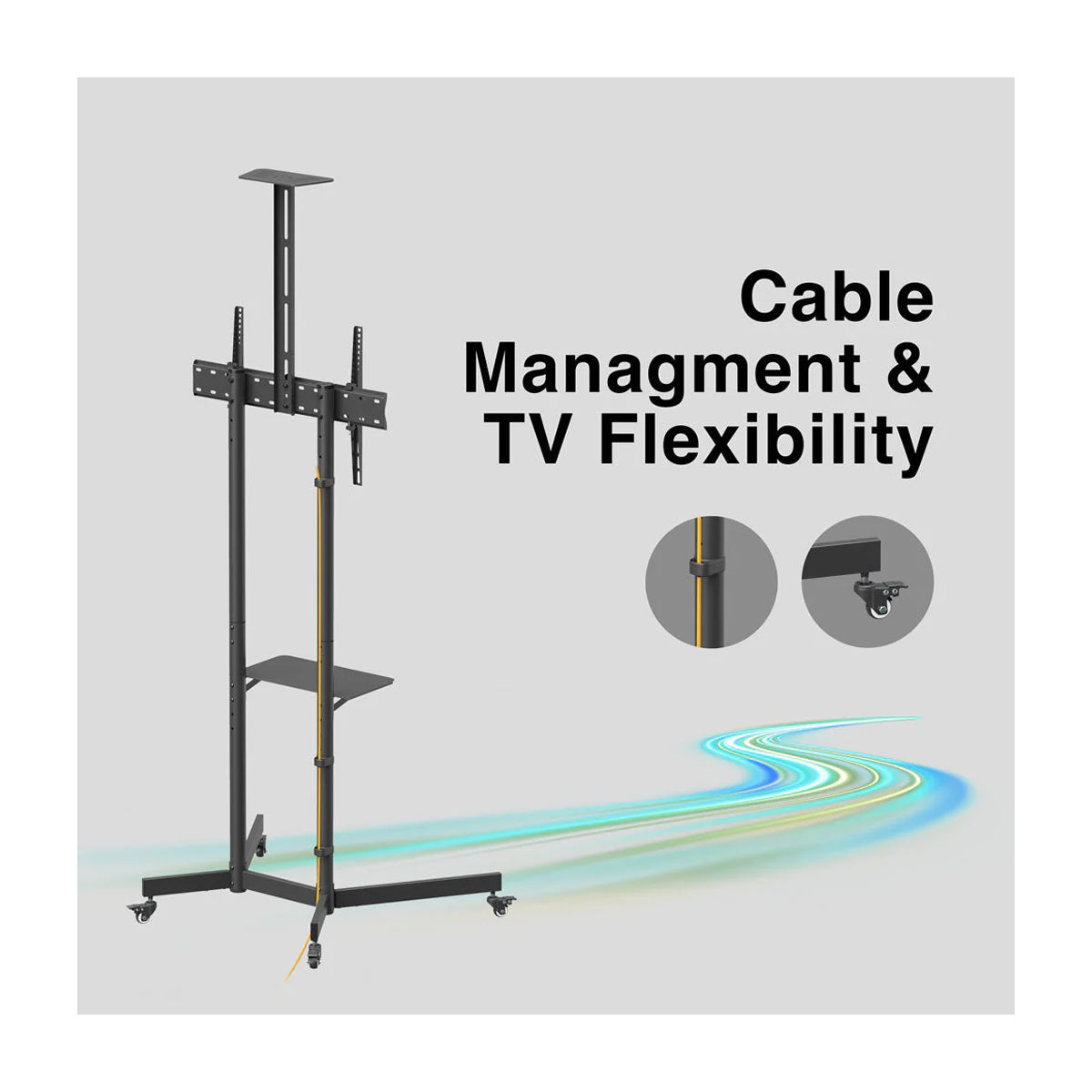Argom Carrito con Soporte Movible para Televisores de 37" a 70"