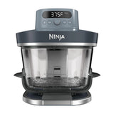 Ninja Crispi Pro Freidora de Aire Portátil De Vidrio 6-en-1 | PowerPod | Cristalería CleanCrisp | Hornea y Fríe | Cyberspace