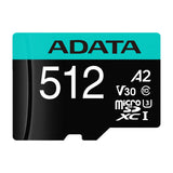 ADATA Memoria Micro SDXC de 512GB + Adaptador | UHS-I | V30 | U3 | Clase 10 | 100MB/s