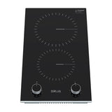 DRIJA Bari 30-A Estufa Empotrable Eléctrica de Vitrocerámica | 2 Quemadores | 9 Niveles de Temperatura