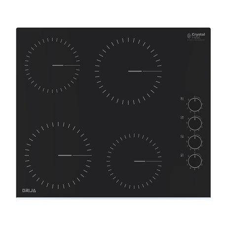 Drija Bari 60-A Estufa Empotrable Eléctrica de Vitrocerámica | 4 Quemadores | 9 Niveles de Temperatura