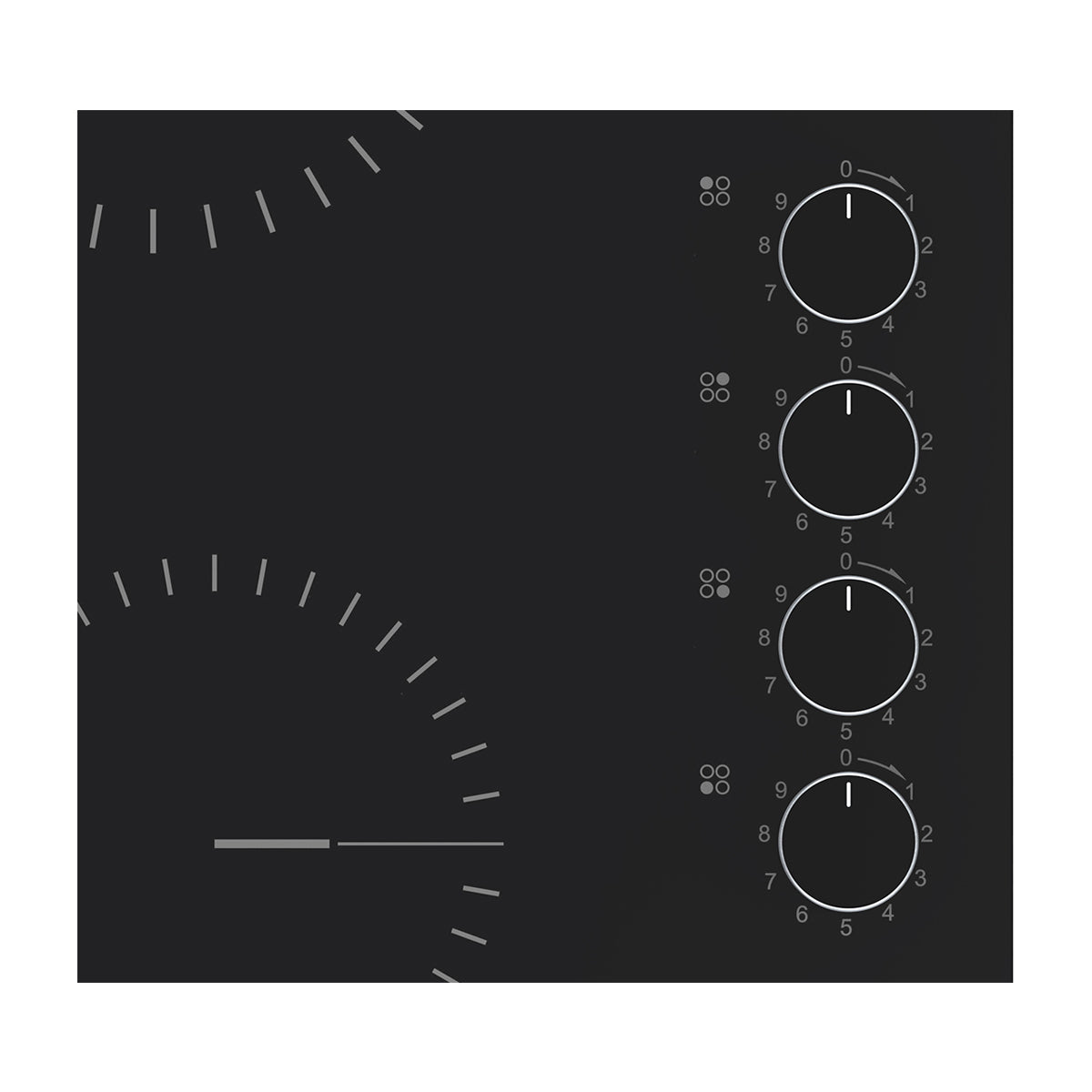 Drija Bari 60-A Estufa Empotrable Eléctrica de Vitrocerámica | 4 Quemadores | 9 Niveles de Temperatura