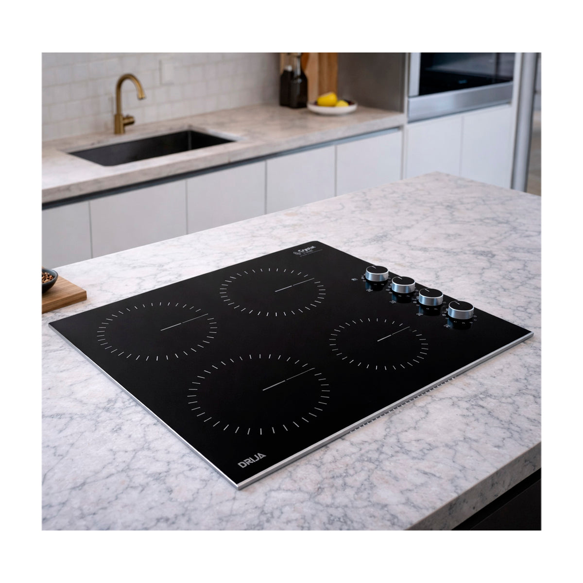 Drija Bari 60-A Estufa Empotrable Eléctrica de Vitrocerámica | 4 Quemadores | 9 Niveles de Temperatura