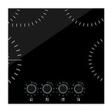 Drija Bari 76 Estufa Empotrable Eléctrica de Vitrocerámica | 4 Quemadores | 9 Niveles de Temperatura