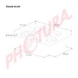 Drija Bari 76 Estufa Empotrable Eléctrica de Vitrocerámica | 4 Quemadores | 9 Niveles de Temperatura