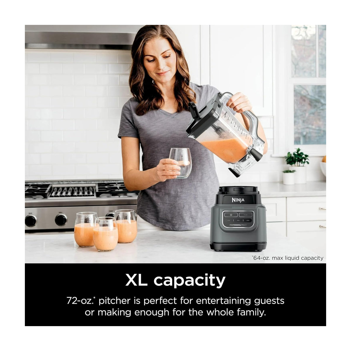 Ninja Classic Blender Licuadora de 4 Velocidades | Tecnología Total Crushing | Función de Pulso |  1.75 L | 1000W | Gris