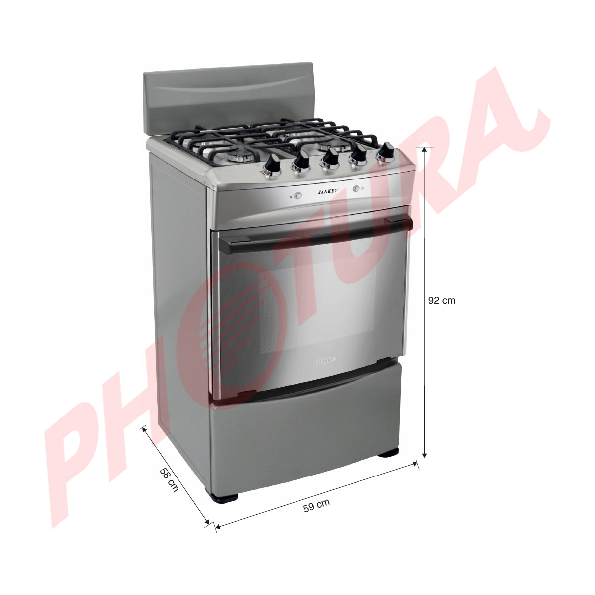 Sankey Estufa a Gas de Acero Inoxidable | Enc. Eléctrico | 24" | 4 Quemadores