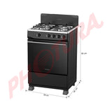 Sankey Estufa a Gas de Acero Inoxidable | Enc. Eléctrico | 24" | 4 Quemadores | Negro