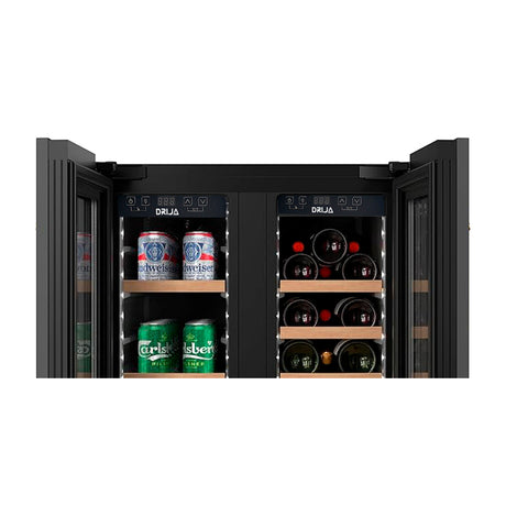 DRIJA Bere 20 Vinera Empotrable de Compresor Inverter de 20 Botellas | Rejillas de Madera Deslizables