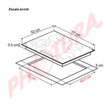 Drija Berlin 76 Eléctrico Estufa Empotrable Eléctrica de Vitrocerámica | 4 Quemadores | Control Táctil