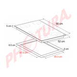 Drija Berlin 90 Eléctrico Estufa Empotrable Eléctrica de Vitrocerámica | 5 Quemadores | Control Táctil