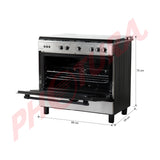 Sankey Estufa a Gas de Acero Inoxidable | Rostizador | Tapa | 36" | 5 Quemadores