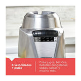 Black & Decker Ice Crush Licuadora de 8 Velocidades | Función de Pulso | Base Metálica | Jarra de Vidrio | 1.25L | 700W | Plateado