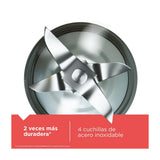 Black & Decker Ice Crush Licuadora de 8 Velocidades | Función de Pulso | Base Metálica | Jarra de Vidrio | 1.25L | 700W | Plateado