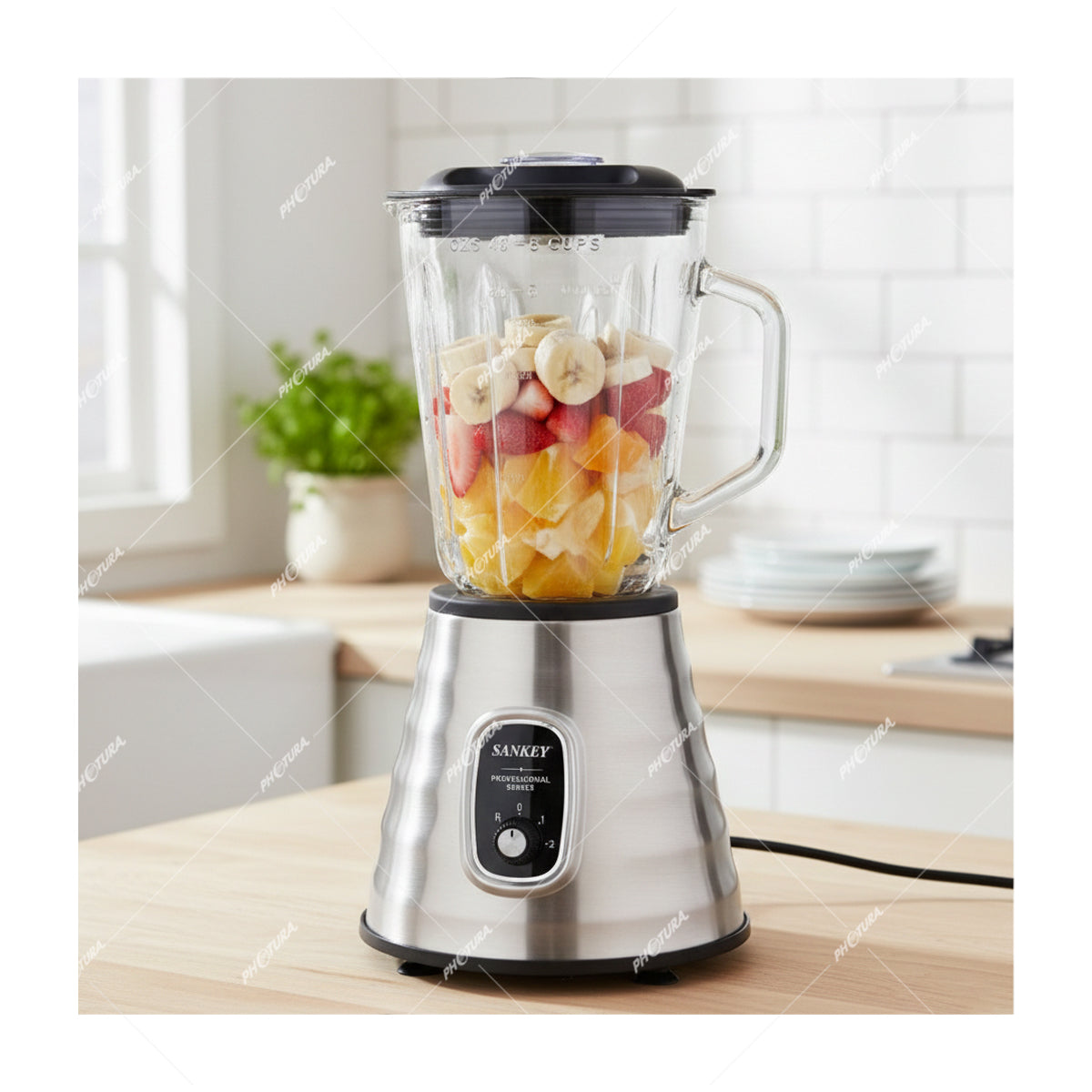 Sankey Licuadora de 2 Velocidades | Función de Pulso | Jarra de Vidrio | 1.5L | 500W