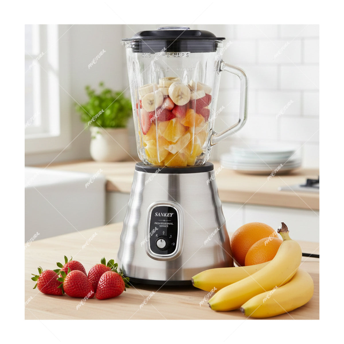 Sankey Licuadora de 2 Velocidades | Función de Pulso | Jarra de Vidrio | 1.5L | 500W