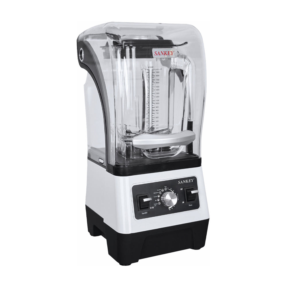 Sankey Licuadora de 10 Velocidades | Cubierta de Sonido | Función de Pulso | Jarra de Policarbonato | 2L | 1800W | Blanco
