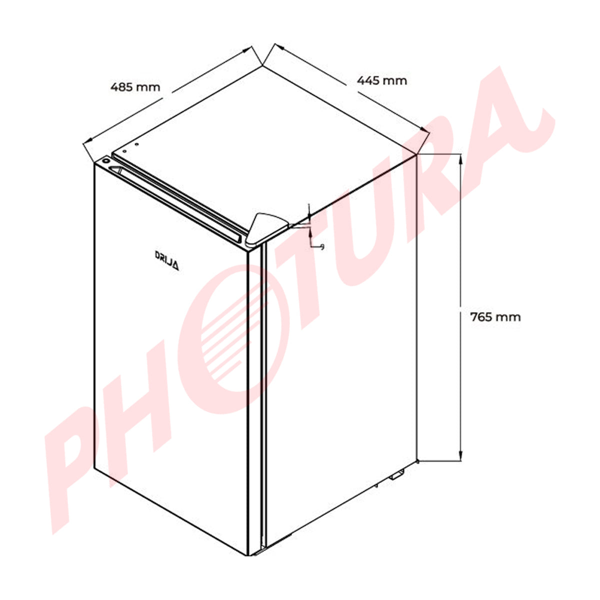 Drija Black-3 Refrigeradora Compacta de 1 Puerta | Bandejas de Vidrio | Control de Temperatura | 3.2p3 | Negro