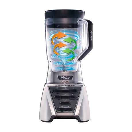 Oster BLST3AC2T Xpert Series Licuadora de 3 Velocidades | Programas Automáticos | Tritan | Pulso | Tecnología Reversible | All-Metal-Drive | 2L | 1500W | Plateado
