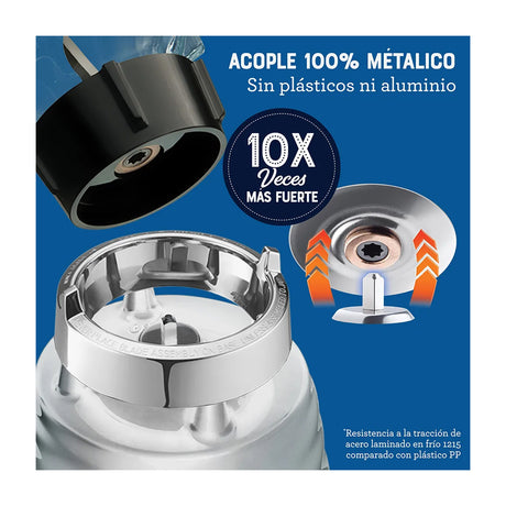 Oster BLST4655 Licuadora de 3 Velocidades | All-Metal Drive | 1.25L | 1000W | Cromado
