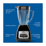 Oster BLSTKAGBPB Licuadora de 2 Velocidades | Boroclass | All-Metal Drive | Función de Pulso | 1.5L | 800W | Negro