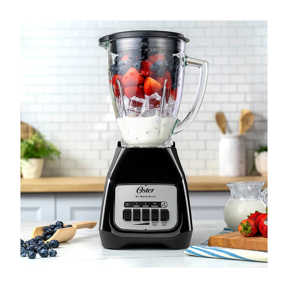 Oster BLSTKAGBPB Licuadora de 2 Velocidades | Boroclass | All-Metal Drive | Función de Pulso | 1.5L | 800W | Negro