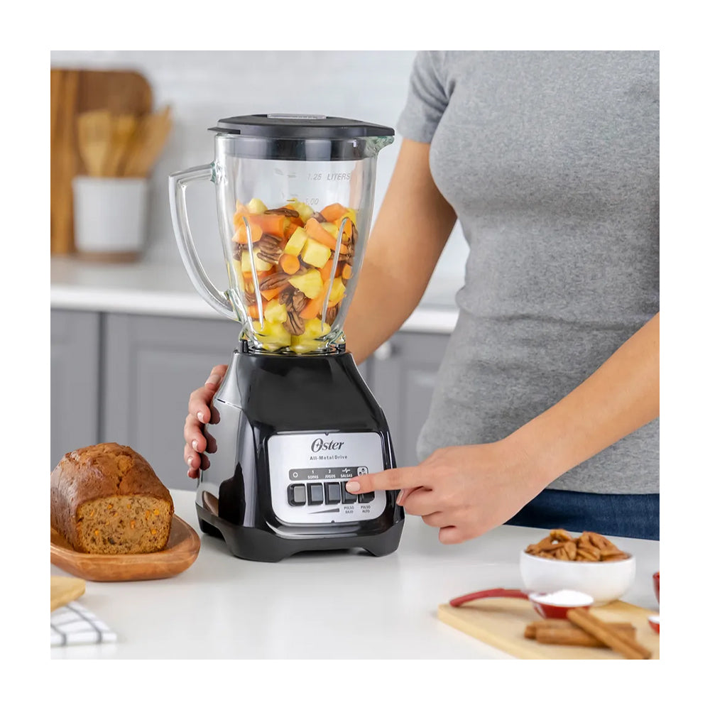 Oster BLSTKAGBPB Licuadora de 2 Velocidades | Boroclass | All-Metal Drive | Función de Pulso | 1.5L | 800W | Negro