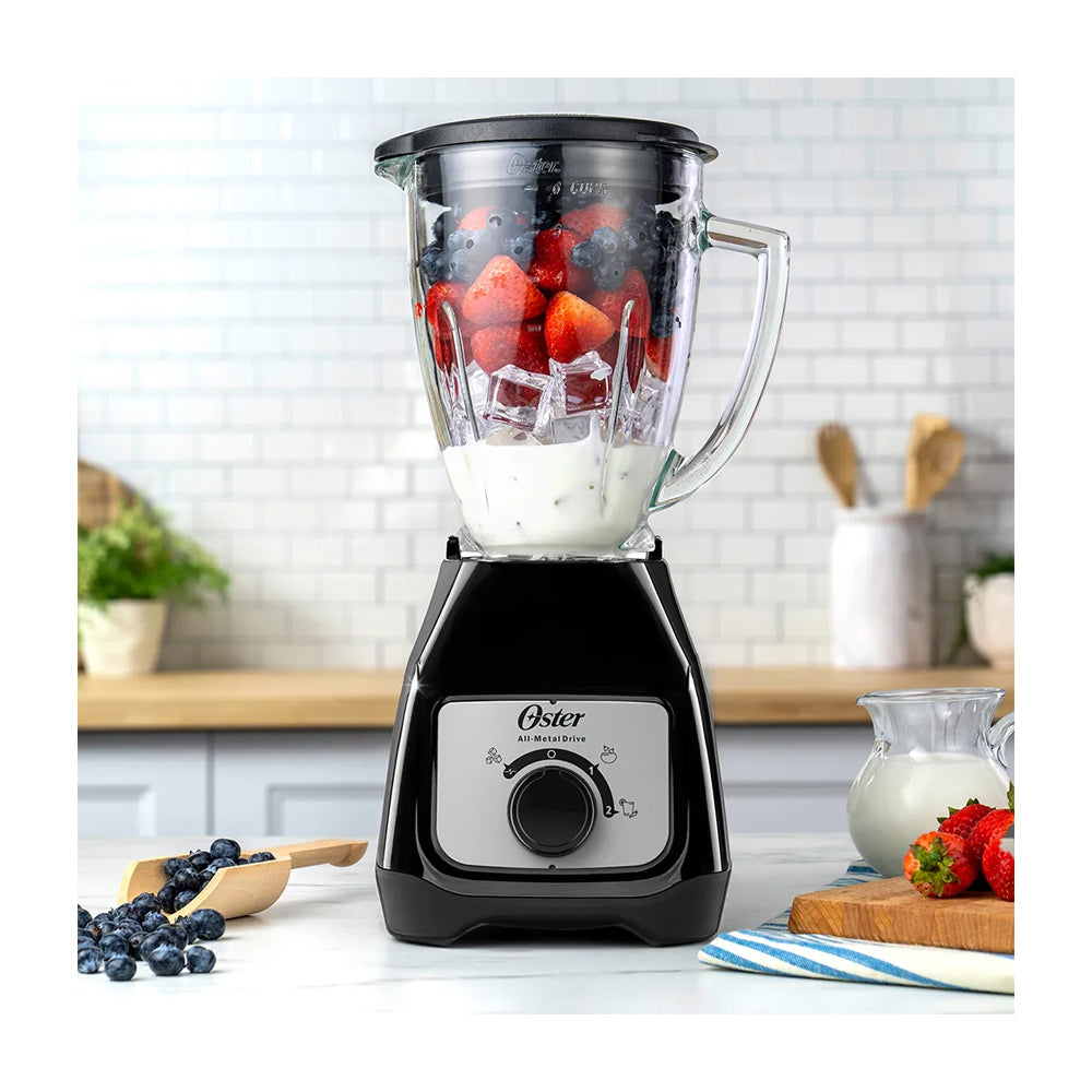 Oster BLSTKAGBRD Licuadora de 2 Velocidades | Boroclass | All-Metal Drive | Función de Pulso | 1.5L | 800W | Negro